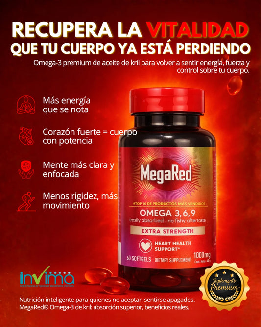MegaRed® Omega-3 | Energía y Potencia Masculina